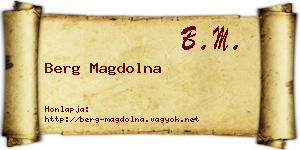 Berg Magdolna névjegykártya
